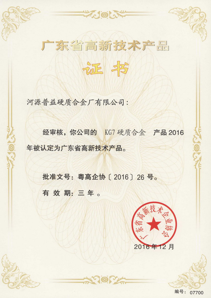 Guangdong High-tech Product Certificate 3